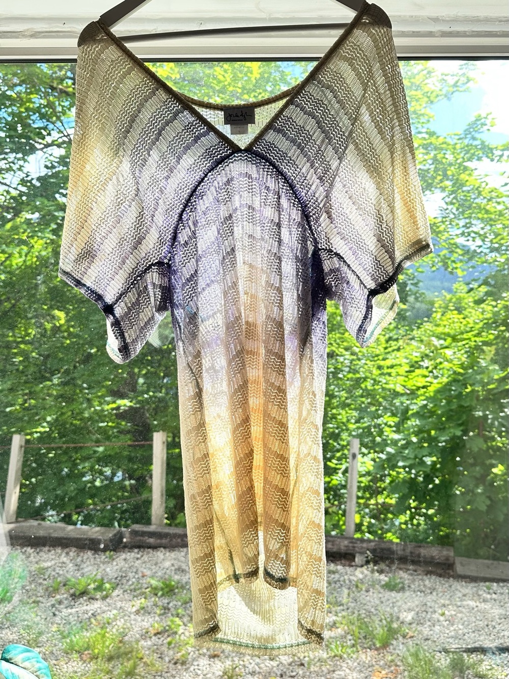 💦 Beach Ombre Chevron Cover Up Tunic Dress Jordan Taylor L